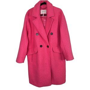 BCBGeneration Long Bouclé Teddy Coat – Barbie Pink – XL